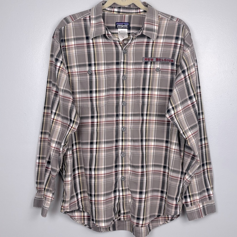 Patagonia Plaid "New Belgium" Men's Button Down Long Sleeve Size M